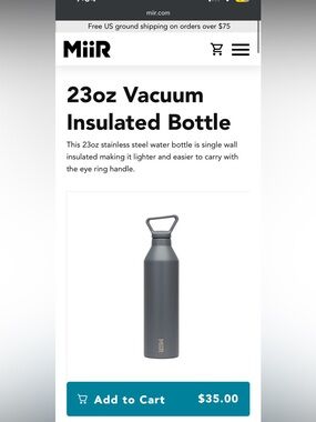 MiiR 23oz Vacuum Insulated Bottle - Gray